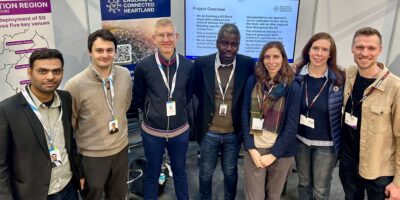 A great opportunity to engage with DSIT-funded project partners, showing a unified goal to achieve a connected UK, despite coming from different sectors. (L-R: AWTG's Rizwan Kasmani, Peter Najm, Gary Halstead and Nicholas Oviefor; England Connected Heartland's Rosie Hayes; Oxfordshire County Council's Anna Miles; and Spirit Public Sector's Reese Simmons)